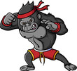 Angry Gorilla fighter cartoon character