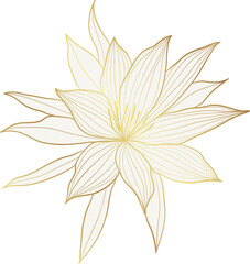 Wildflower gold line art