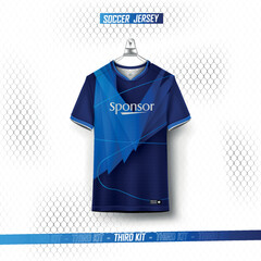 Wall Mural - Soccer jersey design for sublimation.Fabric textile design for Sport t-shirt, Soccer jersey mockup for football club. uniform front view.