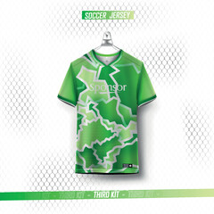 Wall Mural - Soccer jersey design for sublimation.Fabric textile design for Sport t-shirt, Soccer jersey mockup for football club. uniform front view.