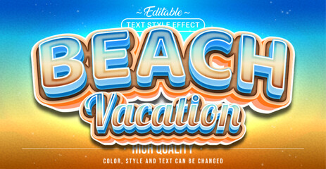 Poster - Editable text style effect - Beach Vacation text style theme.