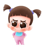 Fototapeta Dinusie - Vector Illustration of Cartoon Baby character. Cute baby angry