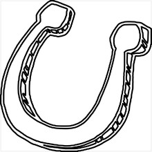 Vector, Image Of Horseshoes Icon, Black And White In Color, With Transparent Background