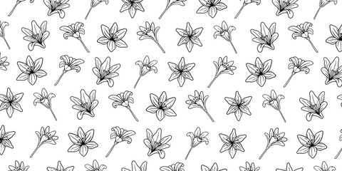 Aufkleber - lily flower pattern for fabric background