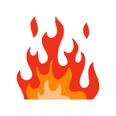 Poster - fire illustration in cartoon style for design element
