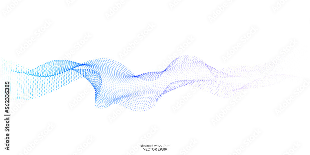 Flowing dot particles wave pattern colorful gradient blue purple pink ...
