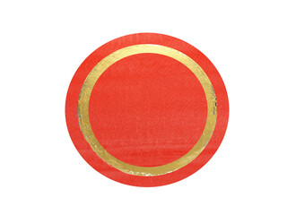 Wall Mural - chinese geometric  painting circle red and golden abstract hand drawn. png background. asian style.	