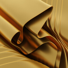 Poster - wave design abstract background with gold