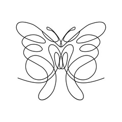 Wall Mural - continuous one line art of butterfly