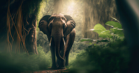 beautiful photography of a elephant in a jungle
