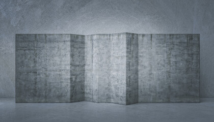 Wall Mural - abstract interior of a concrete structure with a curved wall.