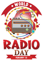 Sticker - World Radio Day Banner