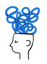 Illustration Of A Head With Jumbled Thoughts