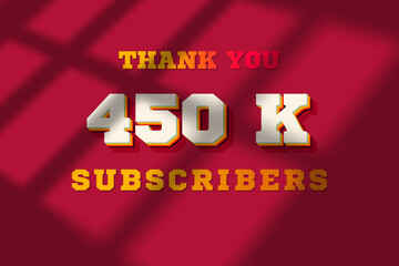 450 K  subscribers celebration greeting banner with Retro 2 Design