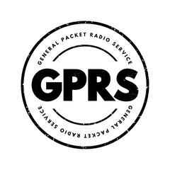Poster - GPRS - General Packet Radio Service acronym text stamp, technology concept background