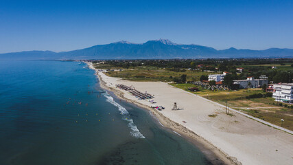 Wall Mural - Drone photo of Korinos beach