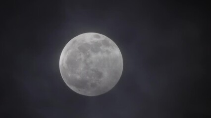 Wall Mural - full moon moving between clouds