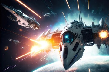 Wall Mural - space fight made with generative ai