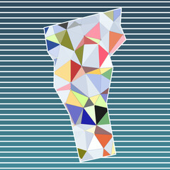 Poster - Vermont vector illustration. Vermont design on gradient stripes background. Technology, internet, network, telecommunication concept. Astonishing vector illustration.