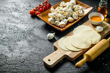 Poster - Preparation of raw dumpling.