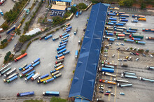 A Trucking Transport Center In Johor, Malaysia.