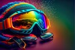 Colorful ski goggles Generative AI