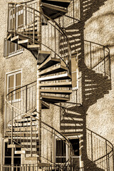 Wall Mural - modern emergency staircase at a building