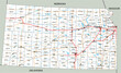 High detailed Kansas road map with labeling.
