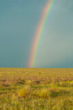 Fototapeta Tęcza - Rural landscape and rainbow,Buenos Aires province , Argentina