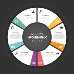 Poster - Creative concept for infographic element vector 6 options, steps, list, process. Abstract elements of graph, diagram with steps, options, parts or processes, timeline infographics, workflow or chart.