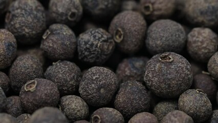 Poster - black pepper peas rotate in a circle. hot spice