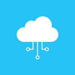 Poster - Cloud technology logo or icon set. Cloud symbol with circuit pattern.
