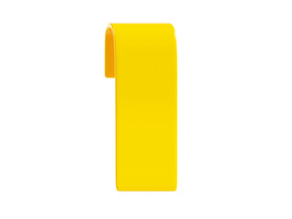 Poster - Yellow ribbon banner 3d render illustration - simple text tag or label for sale and promotion message.