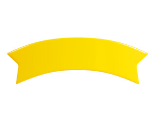 Poster - Ribbon text banner 3d render illustration - simple title frame of double yellow tape for sale or promotion message.