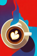 Sticker - Coffee Love. Generative AI