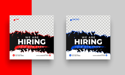 We are hiring job vacancy social media post or square web banner template design