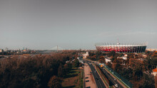 View Of The City And A Stadium