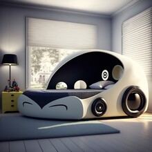 Boy Room With Car Shaped Bed Happy Childhood