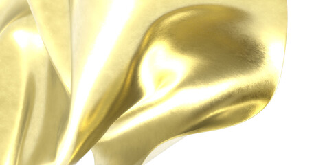 Sticker - gold cloth background texture. 3D illustration.