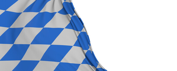 Wall Mural - bavarian flag wide panorama oktoberfest background with white blue bavaria isolated white background