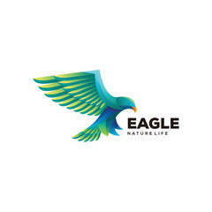 Canvas Print - Eagle gradient colorful logo