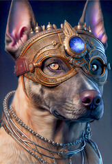 Wall Mural - steampunk dog with glasses
