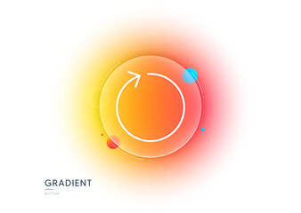 Aufkleber - Loop arrow line icon. Gradient blur button with glassmorphism. Refresh Arrowhead symbol. Navigation pointer sign. Transparent glass design. Loop line icon. Vector
