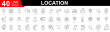 Location Icons Set. Navigation, Location, GPS Elements. Containing Map, Map Pin, Gps, Destination, Directions, Distance, Place, Navigation And Address Icons. Map Pointer Icons. Location Symbols.