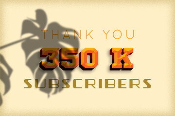 350 K  subscribers celebration greeting banner with Embossed Design