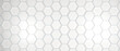  Wall of white hexagons background wallpaper with copy space. 3d render illustration.