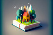 Low poly magic story book