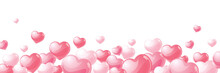 Pink Love Hearts Illustration Banner - Valentines Day Design