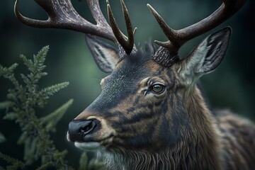 Wall Mural - Elk Stock Photo, Wildlife Photography, Generative Ai