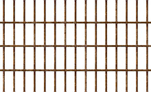 Realistic Jail Bars Rusty, Prison Background Iron Interior. Brown Cells Old. Banner Detailed Metal Lattice. Detention Centre Cell. Isolated Way, Freedom Concept Grid. Png